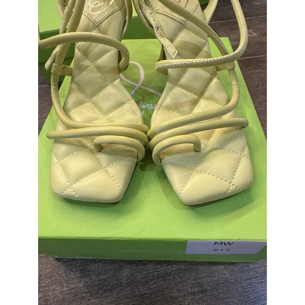 Sam Edelman MAVEN PADDED‎ STRAPPY HEEL In Kiwi Leather Size 8 Sandal - Picture 3 of 12